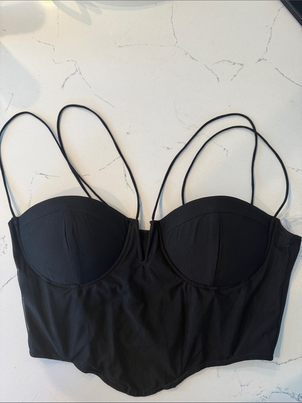 Fashion Nova Black Bustier Crop Top